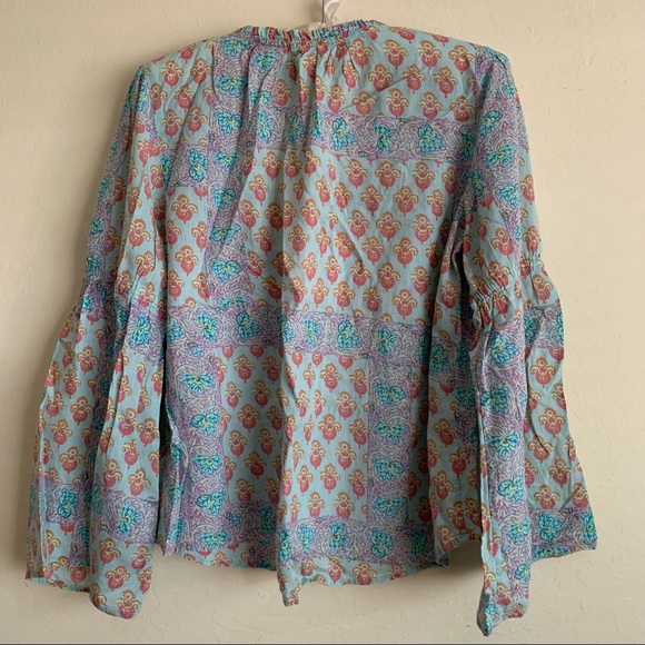 Anthropologie Lilka Boho Dreams Patterned Pastel Blouse Small - Picture 7 of 8